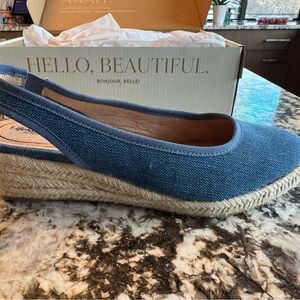 Life Stride Denim Blue Wedge Sandals